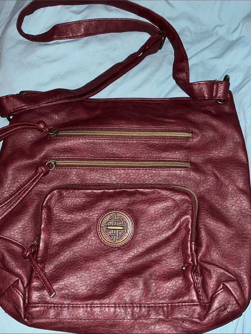 Stone & Co. Burgundy Stone River Irene Crossbody Hobo Bag - Excellent Condition